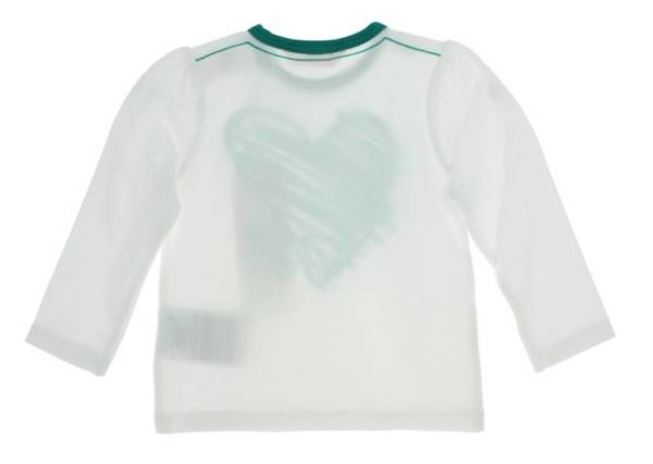 Guess Enfant Tee-Shirt Manches Longues Coeur Vert 6 mois